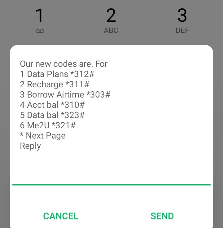 Airtel airtime transfer prompt