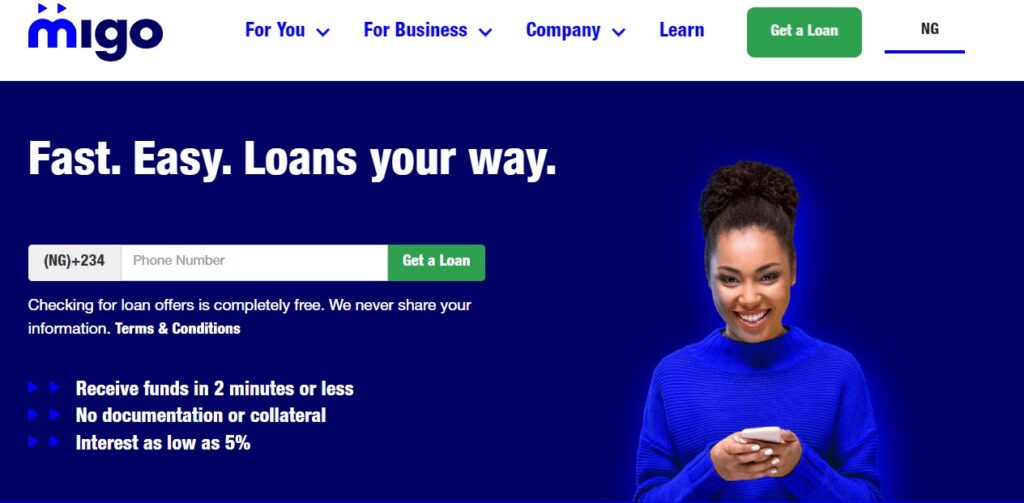 Migo loan website
